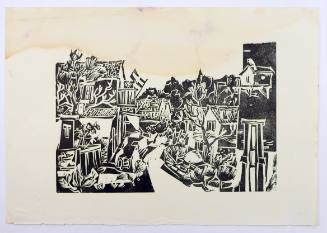 Γειτονιά και σπίτι με σημαία