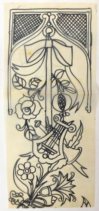 Μοτίβο με λουλούδια και μουσικά όργανα