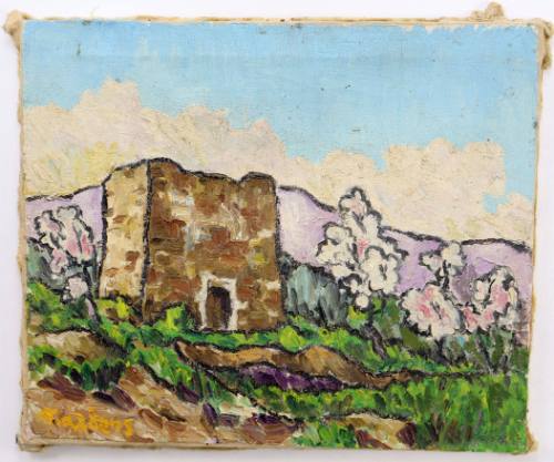 Πύργος με ανθισμένες αμυγδαλιές