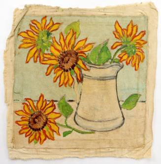 Λευκή κανάτα με ηλιοτρόπια