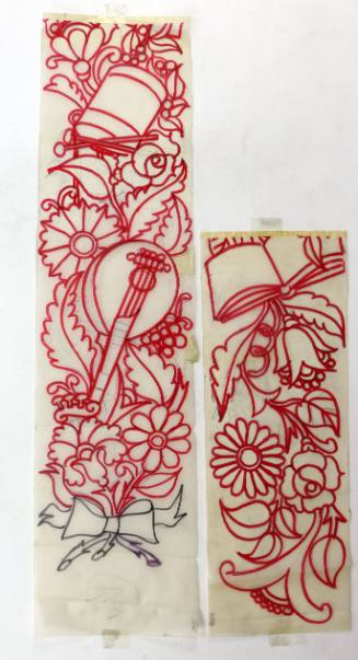 Μοτίβο με λουλούδια και μουσικά όργανα