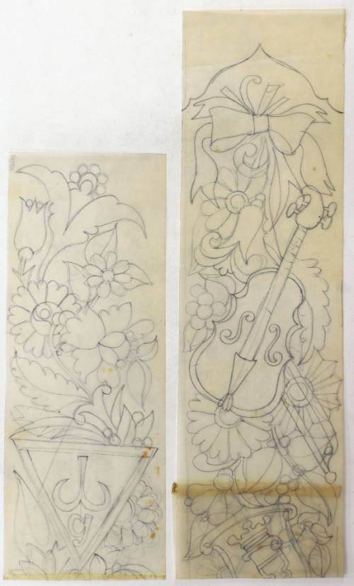 Μοτίβο με Λουλούδια και Μουσικά Όργανα