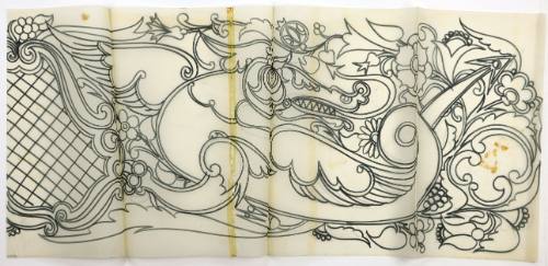 Μοτίβο με Δράκο και Λουλούδια