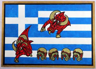 Ταύρος με Σημαία και Κράνη