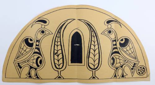 Μοτίβο με πουλιά και δέντρα