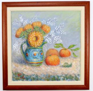 Βάζο με Λουλούδια και Φρούτα