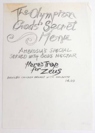 The Olympian Gods' Secret Menu