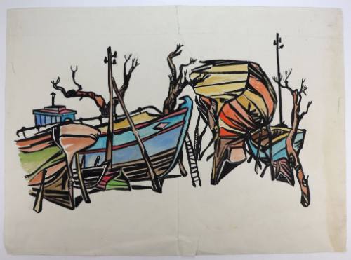 Βάρκες στο Καρνάγιο (έγχρωμο)