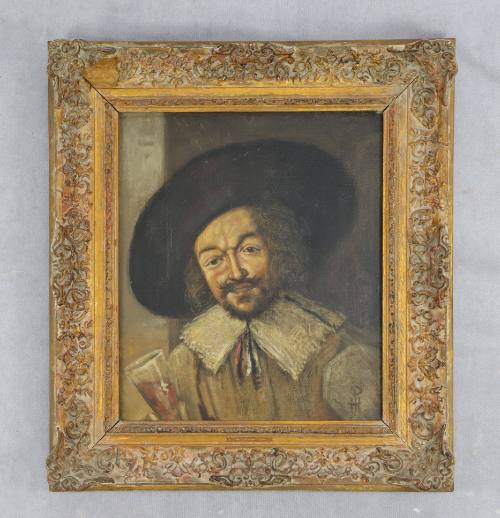 Άνδρας με μαυρο καπέλο και γκρι φορεσιά