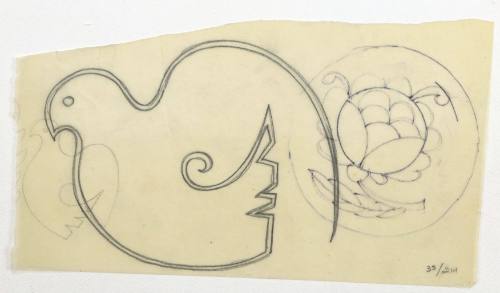 Μοτίβο με Πουλί και Λουλούδι