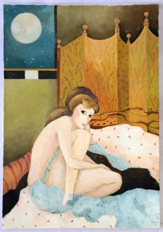 Καθιστό γυμνό με φεγγάρι