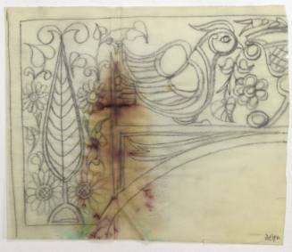 Μοτίβο με Λουλούδια και Πουλί