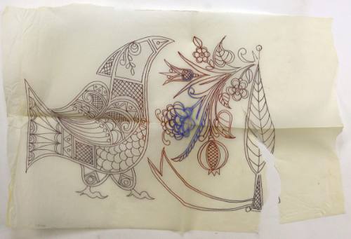 Μοτίβο με Πουλί και Λουλούδια