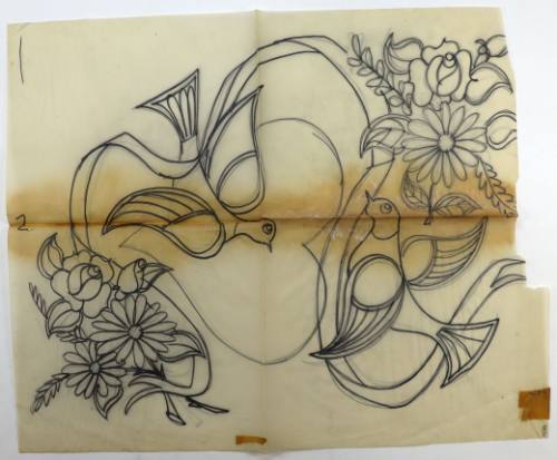 Μοτίβο με Πουλιά και Λουλούδια