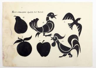 Στυλιζαρισμένα φρούτα και πουλιά