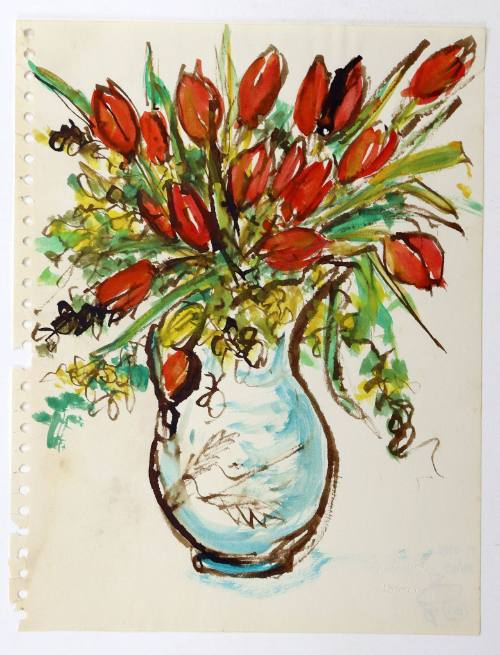 Λευκό βάζο με λαλάδες