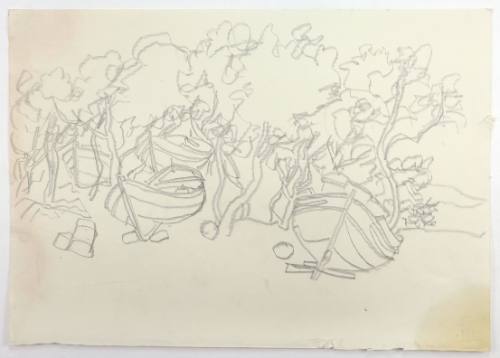 Βάρκες κάτω από δέντρα