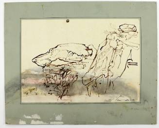 Τοπίο με βουνό και σπίτια