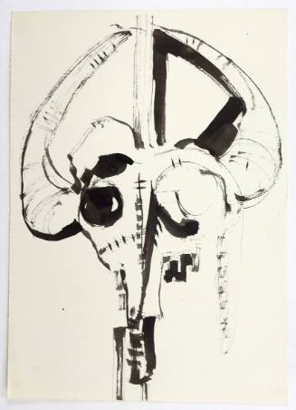 Κρανίο κριαριού σε ξύλο