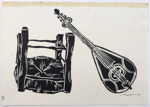 Σκαμνί με λύρα