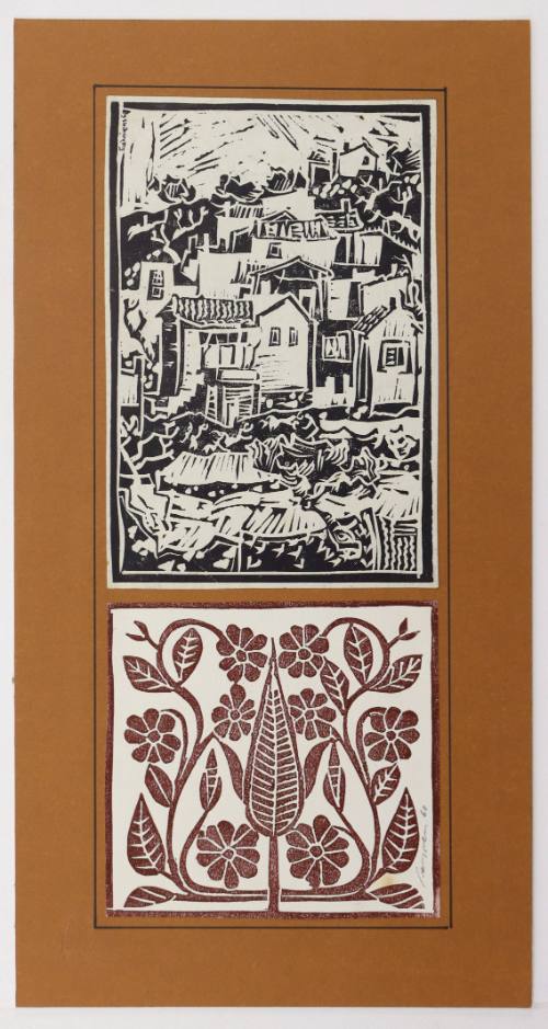 Σπίτια, μοτίβο με λουλούδια